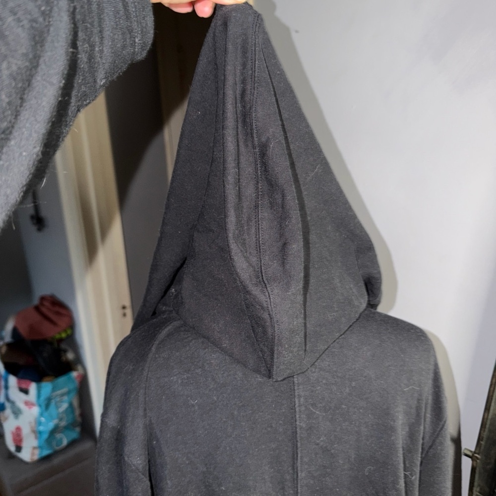 Athleta Black Hooded Open Front Cardigan - Picture 6 of 9